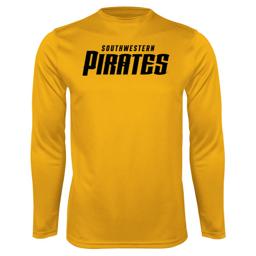  Gold Performance Long Sleeve Shirt - Wordmark