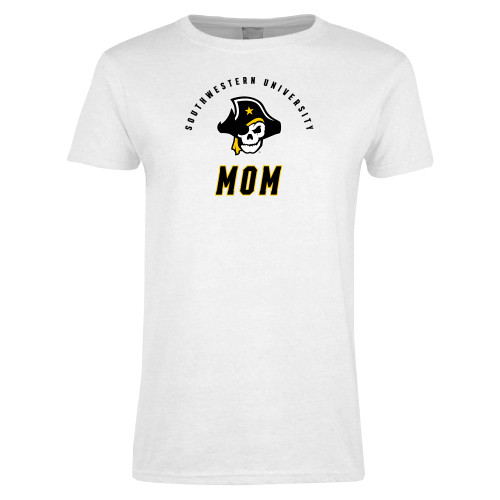  Womens White Short Sleeve Tee - SU Mom