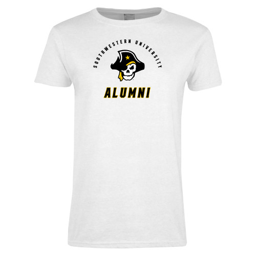  Womens White Short Sleeve Tee - SU Alumni