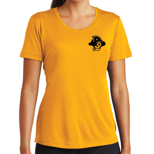  Womens Gold Performance Short Sleeve Tee - Primary Logo