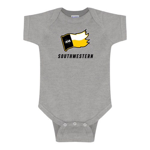  Grey Infant Onesie - Secondary Logo with Southwestern
