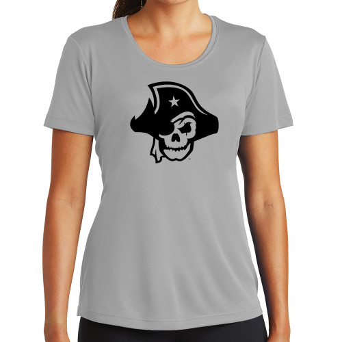  Womens Grey Performance Short Sleeve Tee - Primary Logo