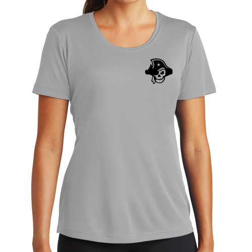  Womens Grey Performance Short Sleeve Tee - Primary Logo
