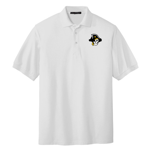  White Silk Touch Polo - Primary Logo
