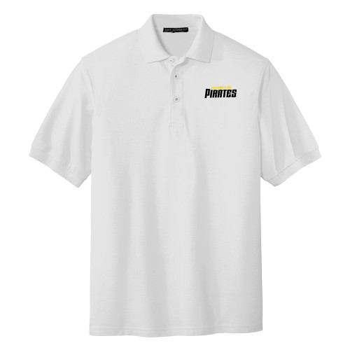  White Silk Touch Polo - Wordmark