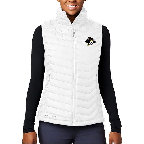  Columbia Womens White Powder Lite Vest - Primary Logo