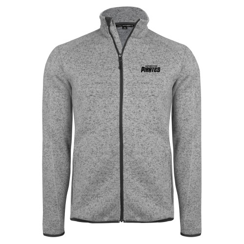  Grey Heather Sweater Fleece Jacket - Wordmark