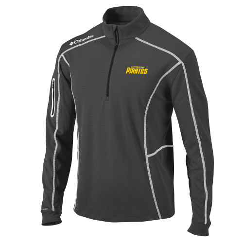  Columbia Charcoal Omni Wick Shotgun 1/4 Zip - Wordmark