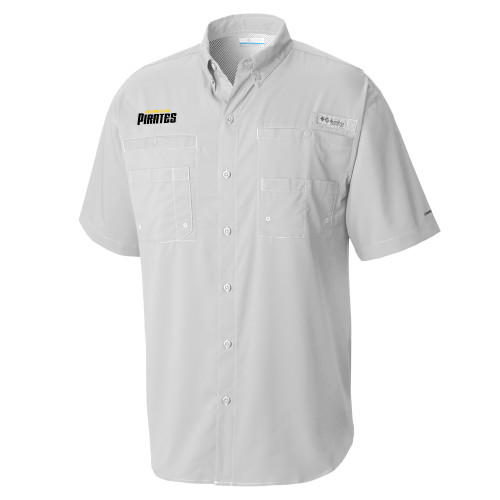  Columbia Cool Grey Tamiami Performance Short Sleeve Shirt - Wordmark