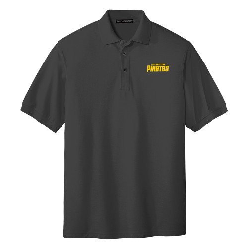  Charcoal Silk Touch Polo - Wordmark