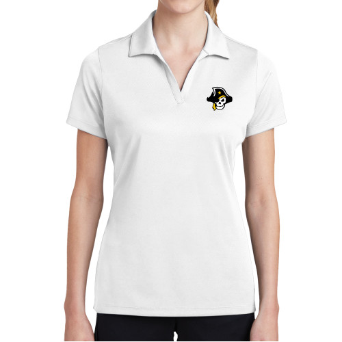  Womens White Dry Mesh Polo - Primary Logo