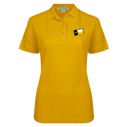  Womens Silk Touch Gold Pique Polo - Secondary Logo