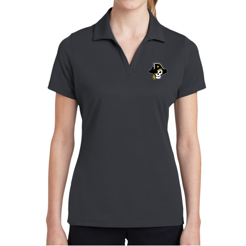  Womens Charcoal Dry Mesh Polo - Primary Logo