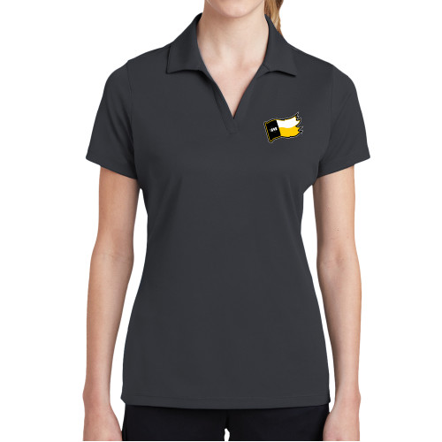  Womens Charcoal Dry Mesh Polo - Secondary Logo