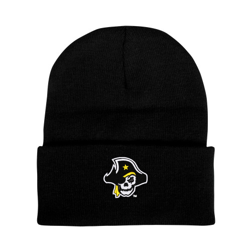  Black Knit Beanie w/Cuff - Primary Logo
