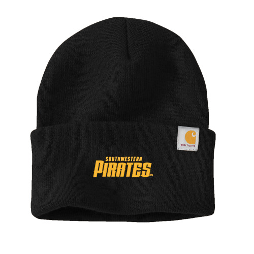  Carhartt Black Knit Beanie w/Cuff - Wordmark