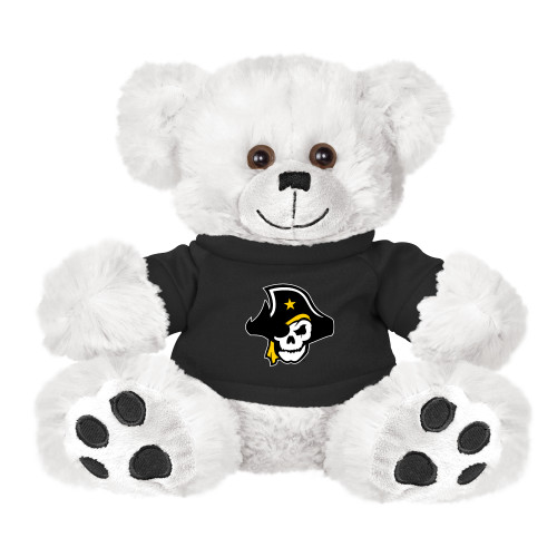  Plush Big Paw 8 1/2 inch White Bear w/Black Shirt - Primary Logo