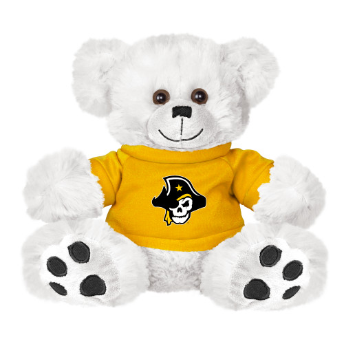  Plush Big Paw 8 1/2 inch White Bear w/Gold Shirt - Primary Logo
