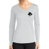 Thumbnail image for  Womens White Performance Long Sleeve V Neck Shirt