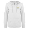 Thumbnail image for  ENZA Womens White V Notch Raw Edge Fleece Hoodie