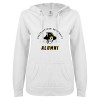 Thumbnail image for  ENZA Womens White V Notch Raw Edge Fleece Hoodie