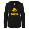 Thumbnail image for  ENZA Womens Black V Notch Raw Edge Fleece Hoodie