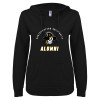 Thumbnail image for  ENZA Womens Black V Notch Raw Edge Fleece Hoodie