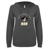 Thumbnail image for  ENZA Womens Dark Heather V Notch Raw Edge Fleece Hoodie