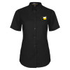 Thumbnail image for  Womens Black Twill Button Up Short Sleeve