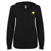Thumbnail image for  ENZA Womens Black V Notch Raw Edge Fleece Hoodie