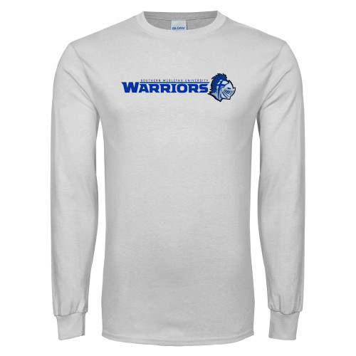  White Long Sleeve T Shirt - Warriors w/ Knight