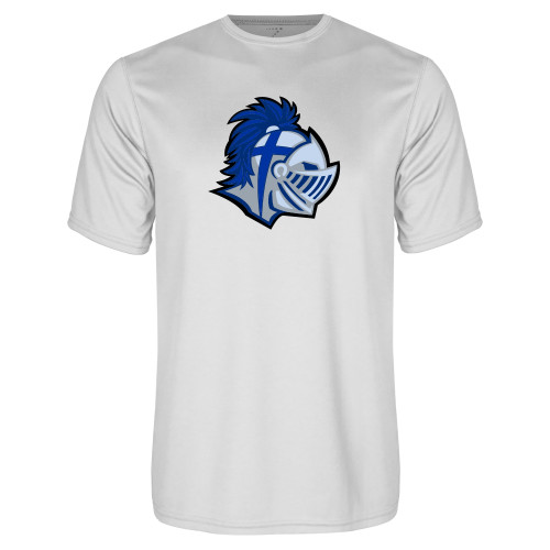  White Performance Tee - Warrior Helmet