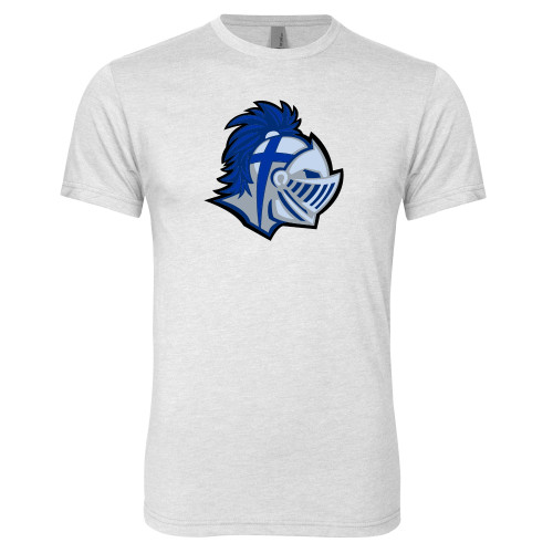  Next Level Heather White Triblend Tee - Warrior Helmet