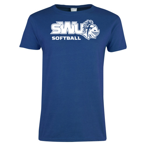  Womens Royal Short Sleeve Tee - Softball