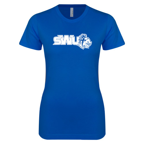  Next Level Womens Royal Boyfriend Tee - SWU w/ Knight