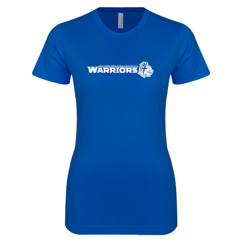  Next Level Womens Royal Boyfriend Tee - Warriors w/ Knight