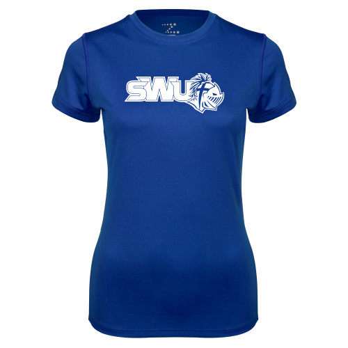  Womens Royal Performance Tee - SWU w/ Knight