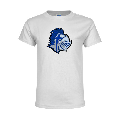  Youth White T Shirt - Warrior Helmet