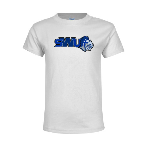  Youth White T Shirt - SWU w/ Knight