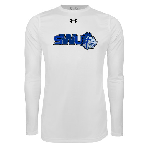 Under Armour White Long Sleeve Tech Tee - SWU w/ Knight