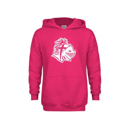  Youth Hot Pink Fleece Hoodie - Warrior Helmet