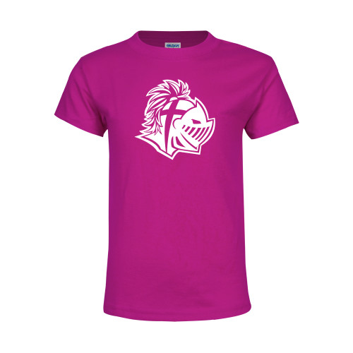  Youth Hot Pink T Shirt - Warrior Helmet