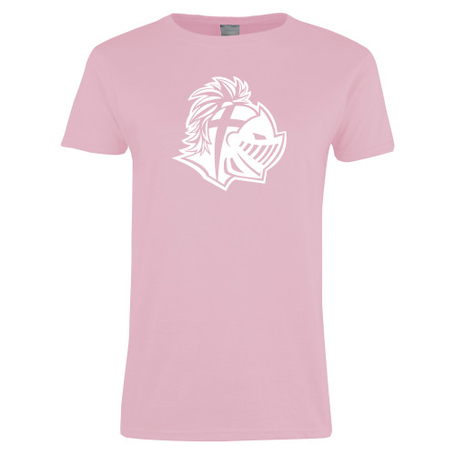  Womens Pink Short Sleeve Tee - Warrior Helmet