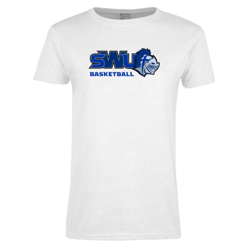  Womens White Short Sleeve Tee - Basketball