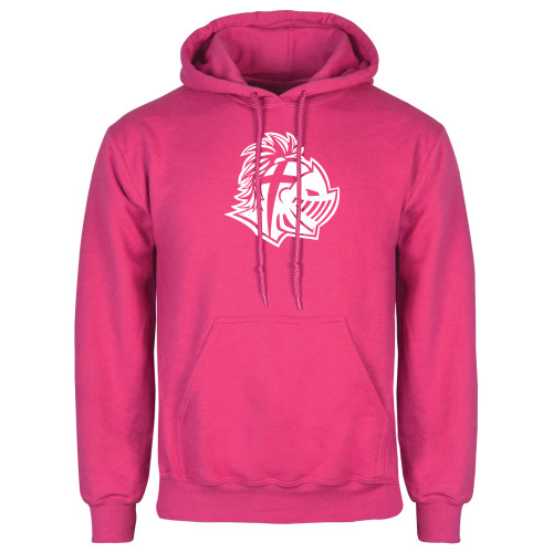  Womens Fuchsia Fleece Hoodie - Warrior Helmet