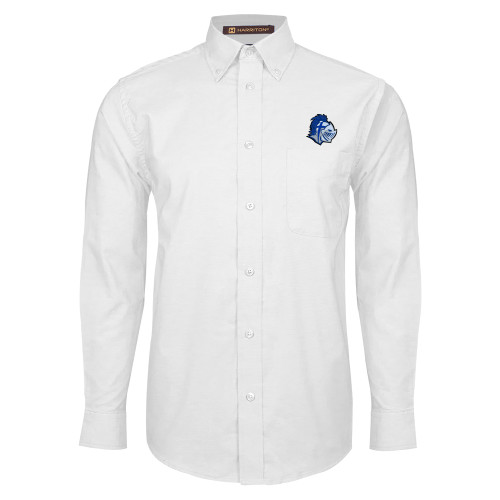  White Oxford Long Sleeve Shirt - Warrior Helmet