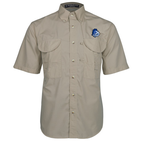  Khaki Fishing Shirt Performance Short Sleeve - Warrior Helmet