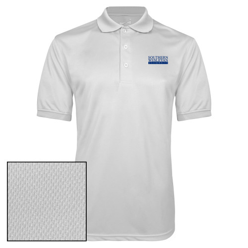 White Dry Mesh Polo - University Wordmark