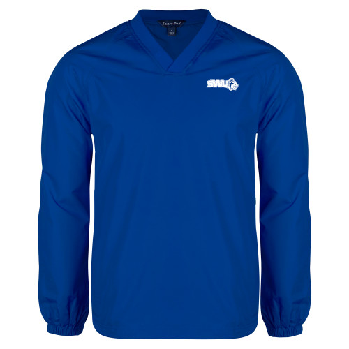  Royal V Neck Raglan Windshirt - SWU w/ Knight