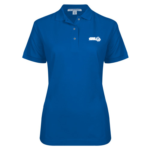  Womens Silk Touch Royal Pique Polo - SWU w/ Knight